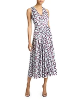 Ruched A-Line Midi-Dress