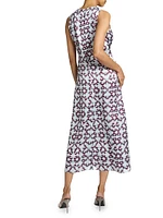 Ruched A-Line Midi-Dress