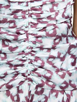 Ruched A-Line Midi-Dress