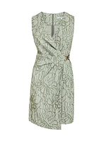 Embroidered Wrap Minidress