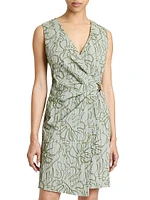Embroidered Wrap Minidress