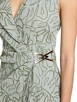 Embroidered Wrap Minidress