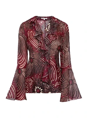 Floral Georgette Ruffle Blouse