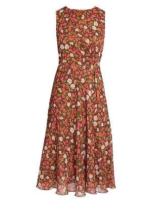 Carma Floral Georgette A-Line Midi-Dress