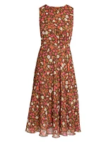 Carma Floral Georgette A-Line Midi-Dress