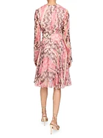 Abstract Print Silk A-Line Dress