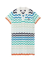 Little Girl's & Girl's Wavy Crochet Shirtdress