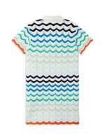 Little Girl's & Girl's Wavy Crochet Shirtdress