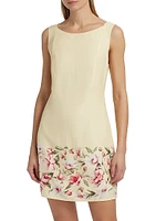 Floral Linen Shift Minidress