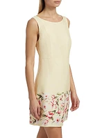 Floral Linen Shift Minidress