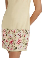 Floral Linen Shift Minidress