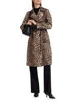 Leopard Belted Trench Coat