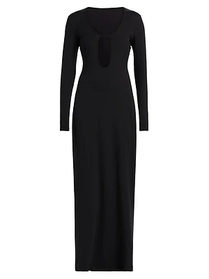 Echauffe Cut-Out Long-Sleeve Gown