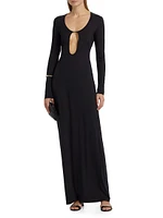 Echauffe Cut-Out Long-Sleeve Gown