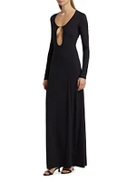 Echauffe Cut-Out Long-Sleeve Gown