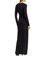 Echauffe Cut-Out Long-Sleeve Gown