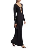 Echauffe Cut-Out Long-Sleeve Gown