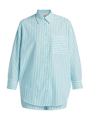 Striped Shirting Boxer Pajama Set