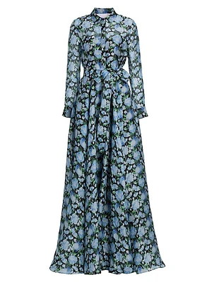 The Trench Floral Silk Shirtwaist Gown