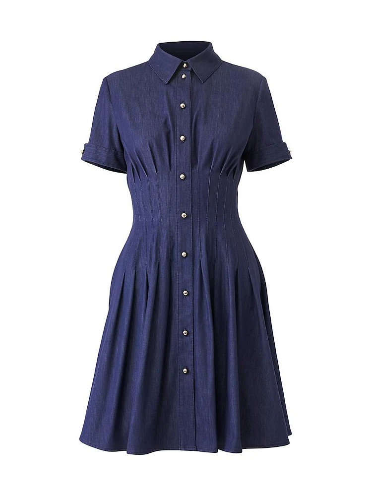 Cotton-Blend Fit & Flare Minidress