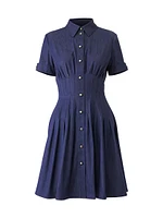 Cotton-Blend Fit & Flare Minidress
