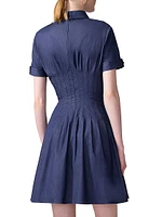 Cotton-Blend Fit & Flare Minidress
