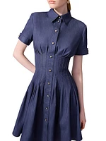 Cotton-Blend Fit & Flare Minidress