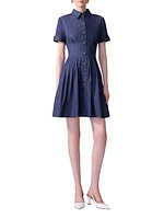 Cotton-Blend Fit & Flare Minidress