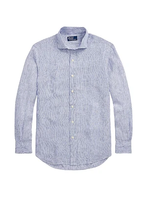 Classic Fit Striped Linen Shirt