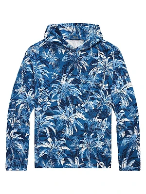 Tropical-Print Jersey Hooded T-Shirt