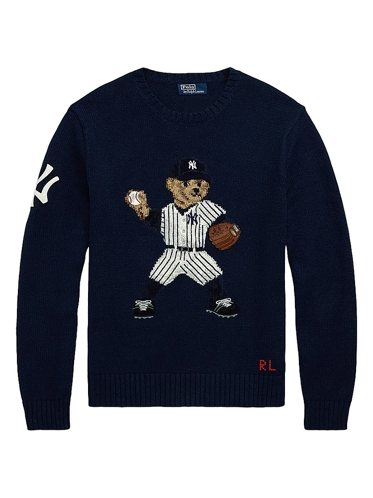 Yankees Bear Linen-Cotton Sweater