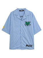 Popeline Graphic Cotton Camp Shirt