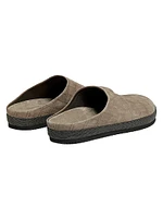 Crocodile-Embossed Suede Slippers