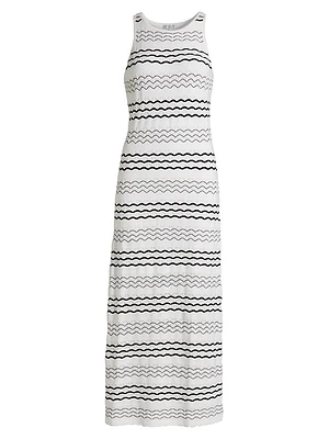 Striped Knit Sleeveless Maxi Dress