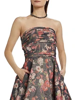 Floral Taffeta Cocktail Dress