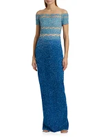 Sequined Ombré Gown