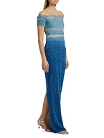 Sequined Ombré Gown