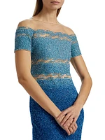 Sequined Ombré Gown