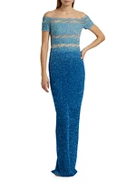 Sequined Ombré Gown