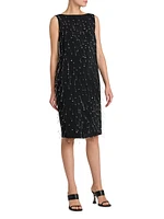 Embellished Crepe Knee-Length Dress