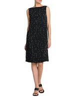 Embellished Crepe Knee-Length Dress