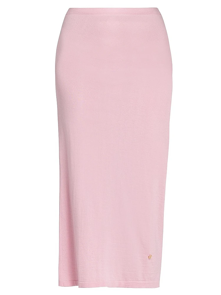 Wool Knit Midi-Skirt