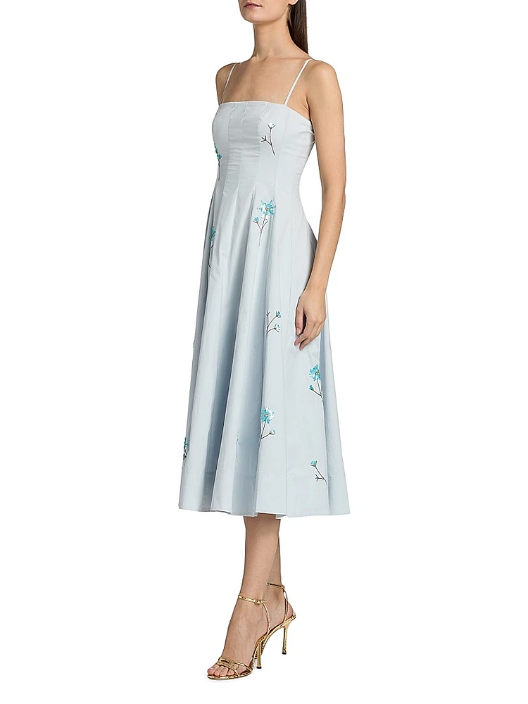 Wylie Embellished Poplin Midi-Dress