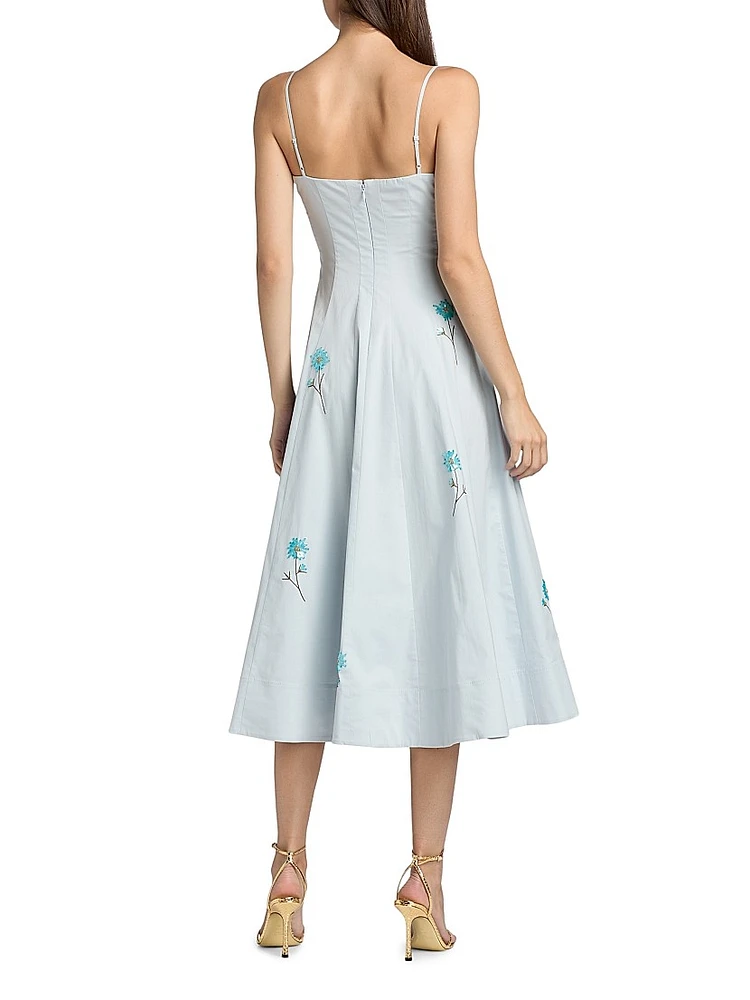 Wylie Embellished Poplin Midi-Dress