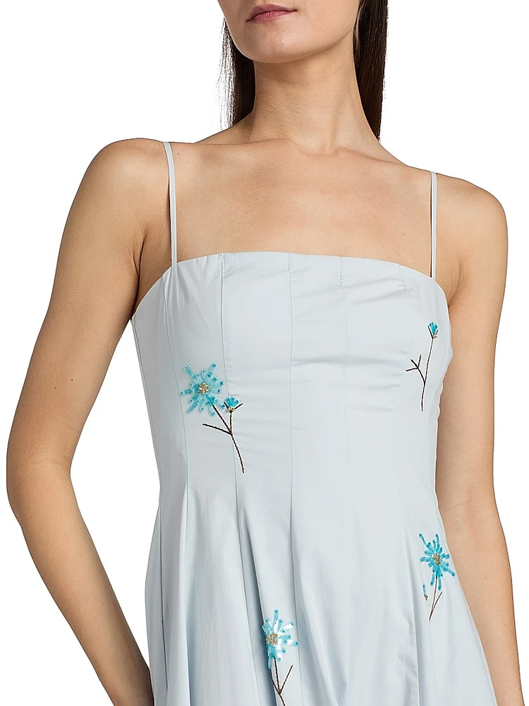Wylie Embellished Poplin Midi-Dress