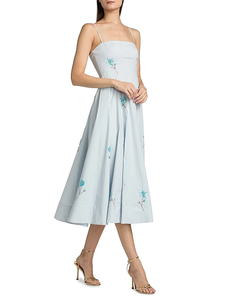 Wylie Embellished Poplin Midi-Dress