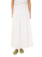 Procida Pleated Eyelet Maxi Skirt