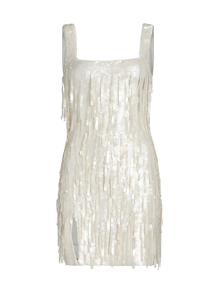 Le Sable Sequined Fringe-Trimmed Minidress
