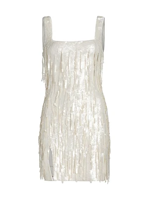 Le Sable Sequined Fringe-Trimmed Minidress