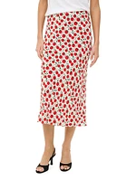 Angela Printed Bias-Cut Crepe Midi-Skirt